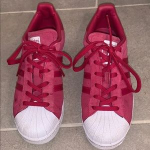 Red Adidas Superstars US 6.5 EUR 38